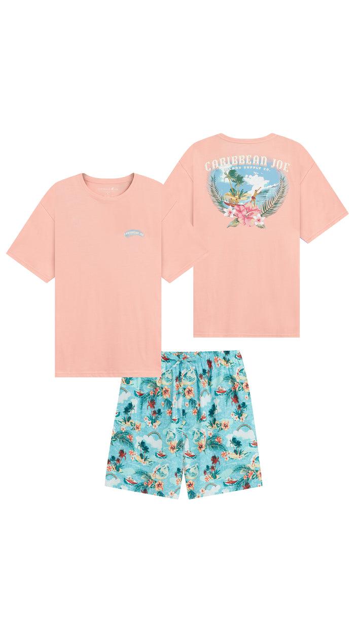 Caribbean Joe Palm Island Short Sleep Set