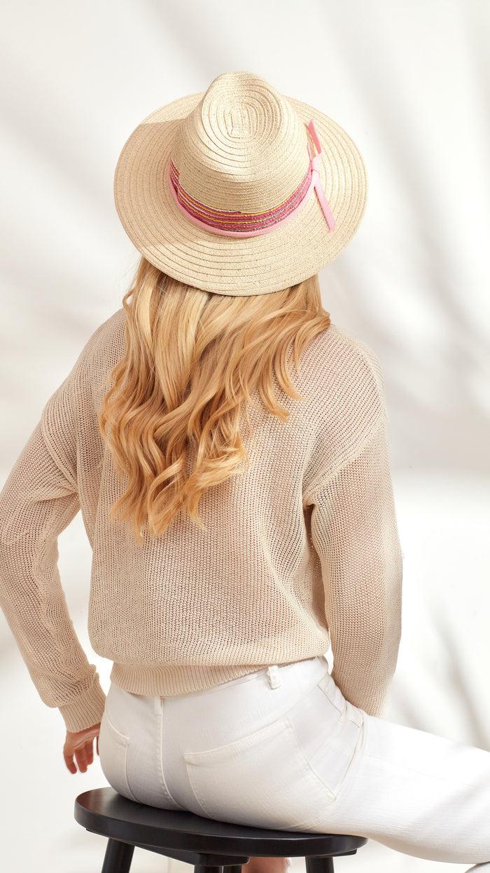 Caribbean Joe Striped Detail Safari Hat