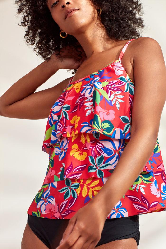 Caribbean Joe Tiered Swing Tankini