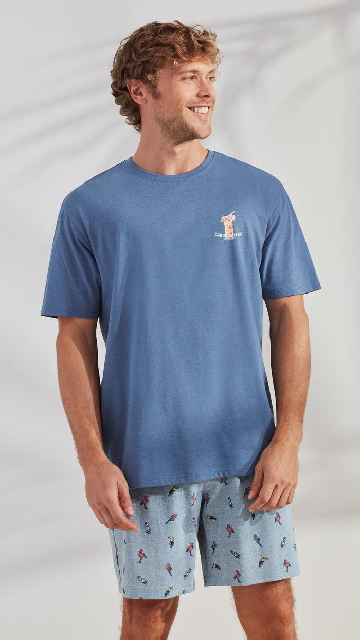 Caribbean Joe Tiki Faced Sleep Top