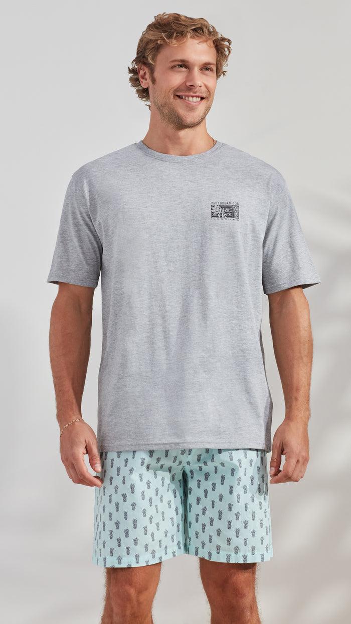 Caribbean Joe Tiki Pineapple Short Sleep Set