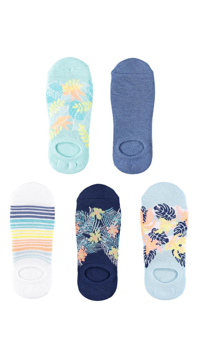 caribbean joe Tropical Flowers 5-Pack Shoe Liners