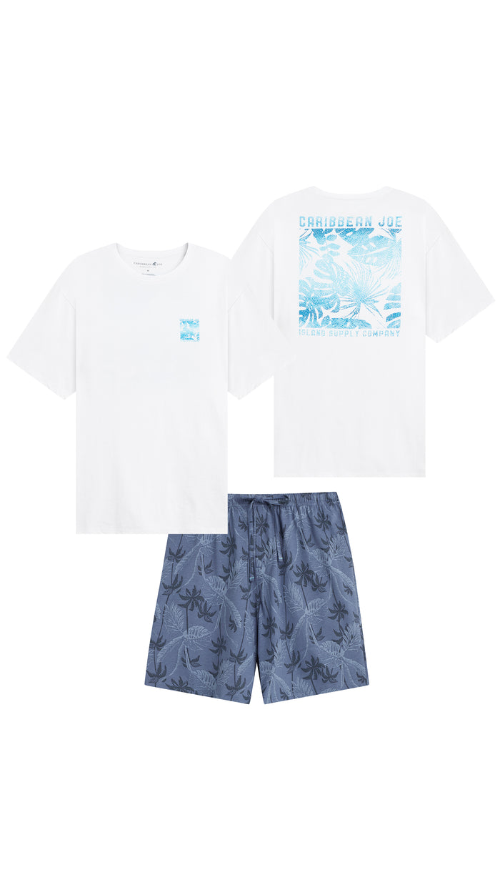 Caribbean Joe Tropical Fronds Short Sleep Set