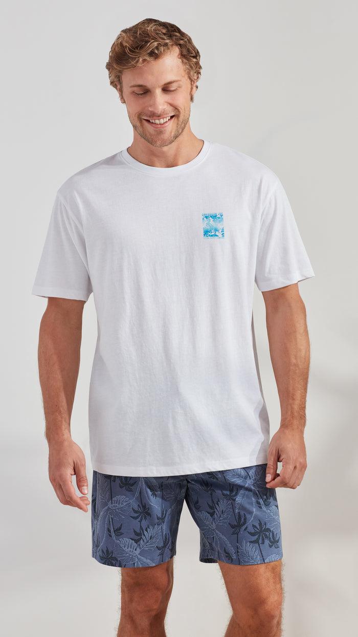 Caribbean Joe Tropical Fronds Short Sleep Set