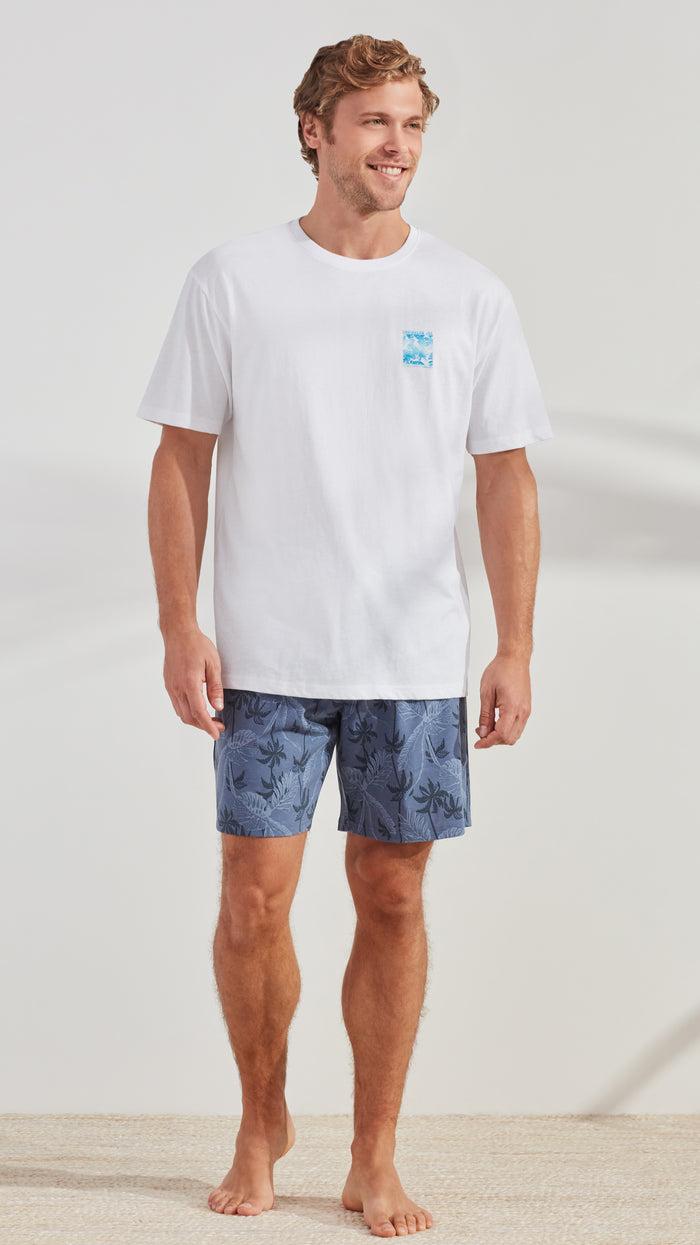 caribbean joe Tropical Fronds Short Sleep Set