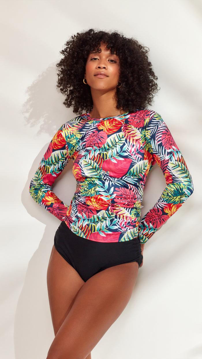 Caribbean Joe Tropical Printed Sun Shirt