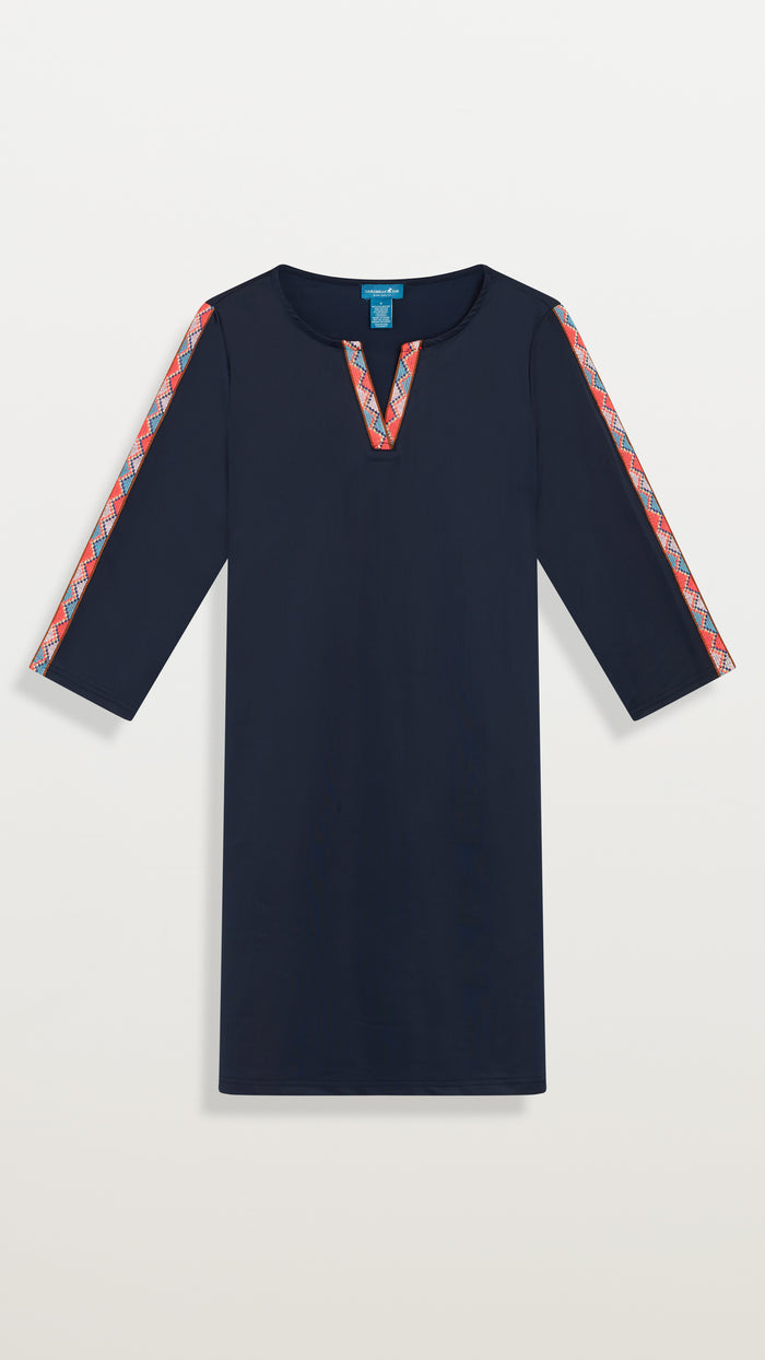 Caribbean Joe UPF TUNIC DRESS WITH TRIM