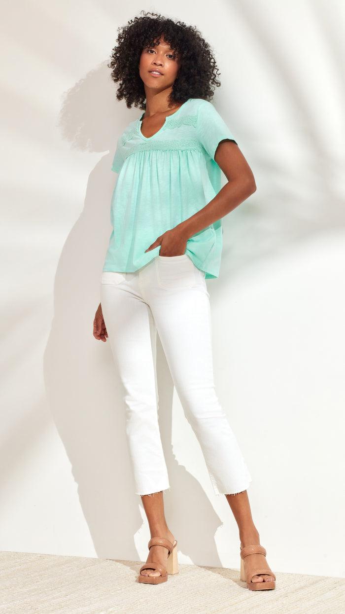 caribbean joe V-Neck Detail Tee