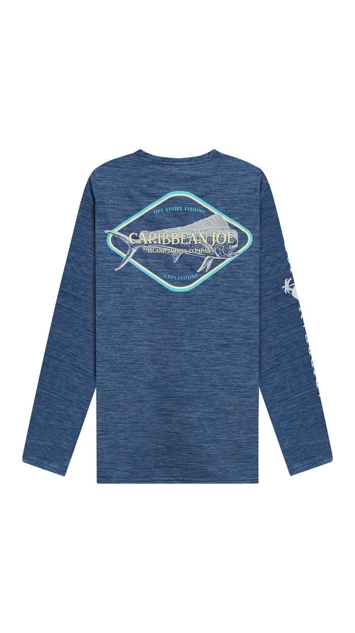 Caribbean Joe Fish Logo Long Sleeve Sun Protection Shirt