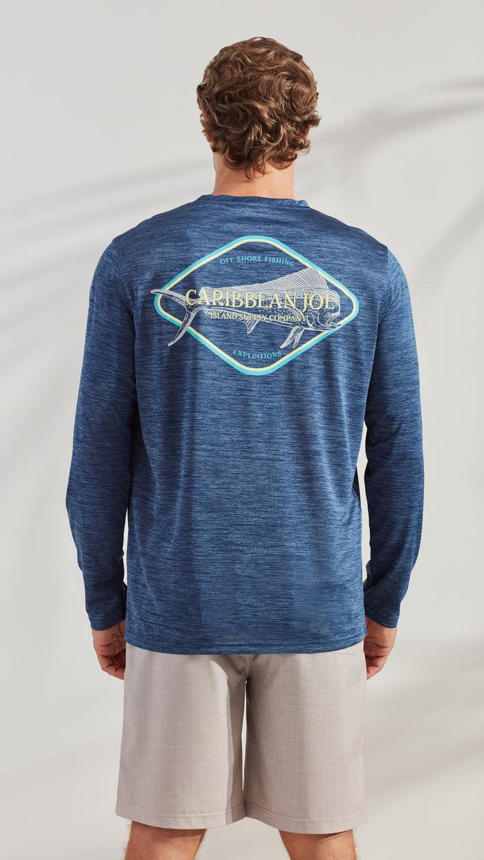 Caribbean Joe Fish Logo Long Sleeve Sun Protection Shirt
