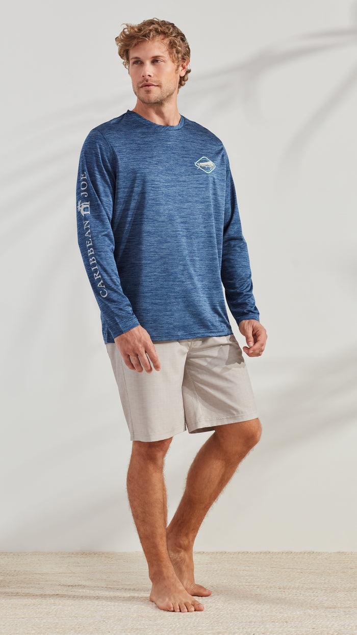 Caribbean Joe Fish Logo Long Sleeve Sun Protection Shirt