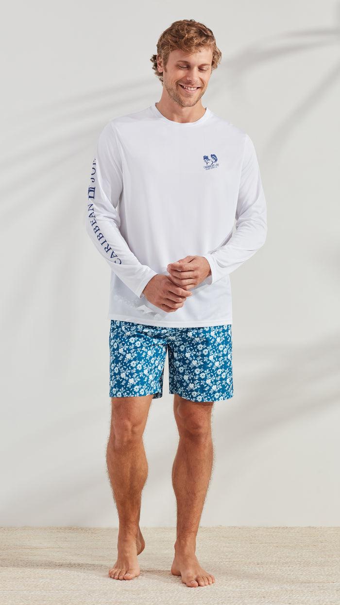 caribbean joe Flower Logo Long Sleeve Sun Protection Shirt