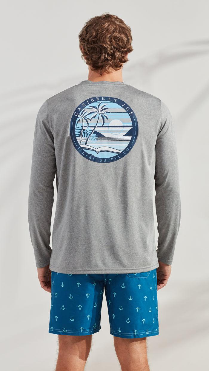 Caribbean Joe Island Sunset Long Sleeve Sun Protection Shirt
