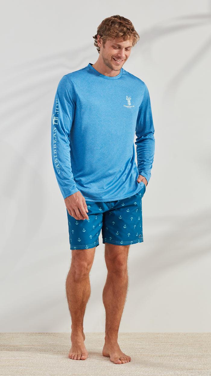 caribbean joe Tiki Faced Long Sleeve Sun Protection Shirt