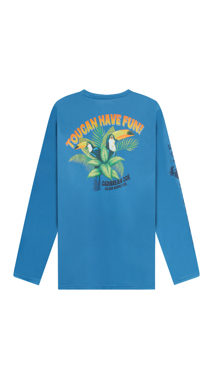 Caribbean Joe Toucan Graphic Long Sleeve Sun Protection Shirt