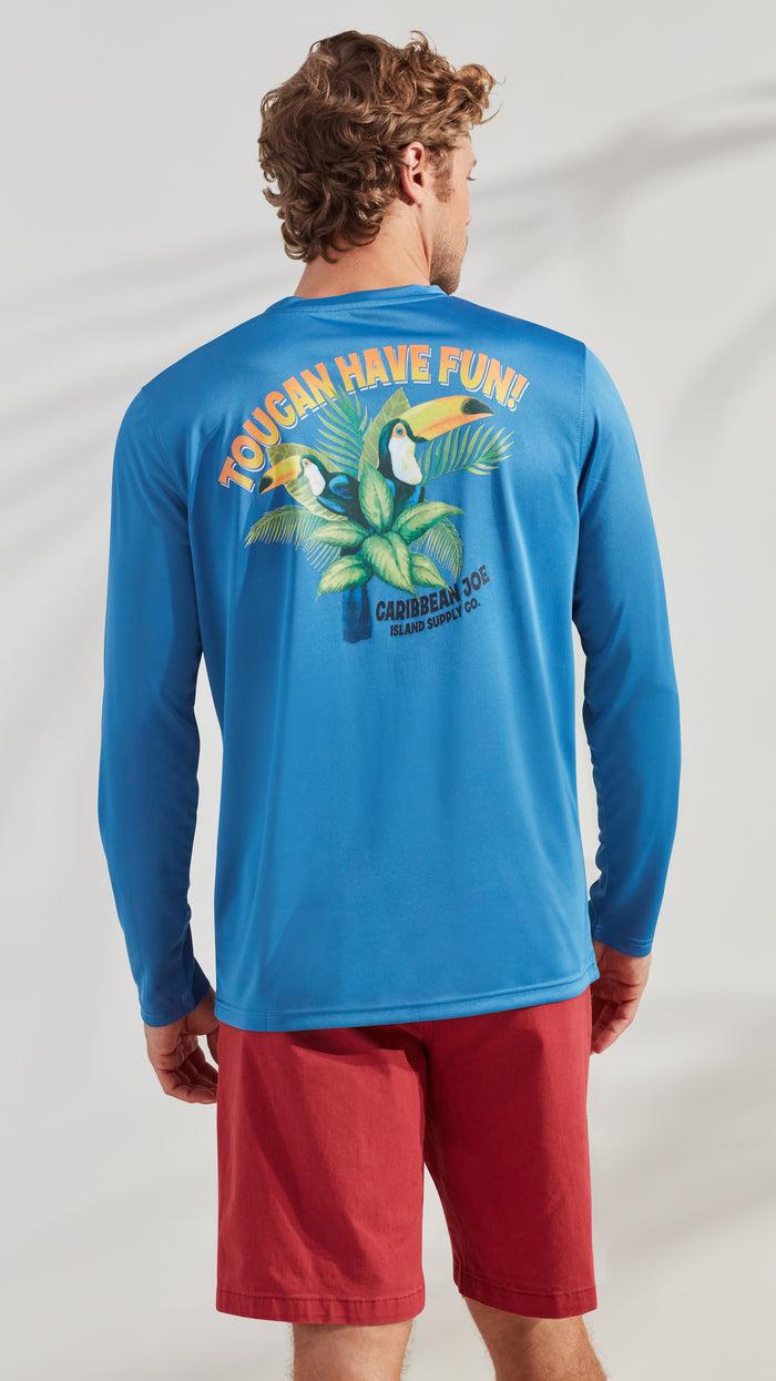 Caribbean Joe Toucan Graphic Long Sleeve Sun Protection Shirt