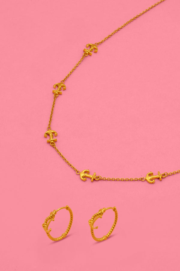 carisma Anchor Me Necklace & Azure Anchor Hoops Gift Set