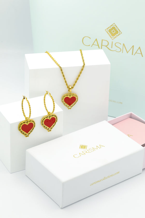 carisma Bizzilla Heart Pendant Necklace & Earring Set Gift Set