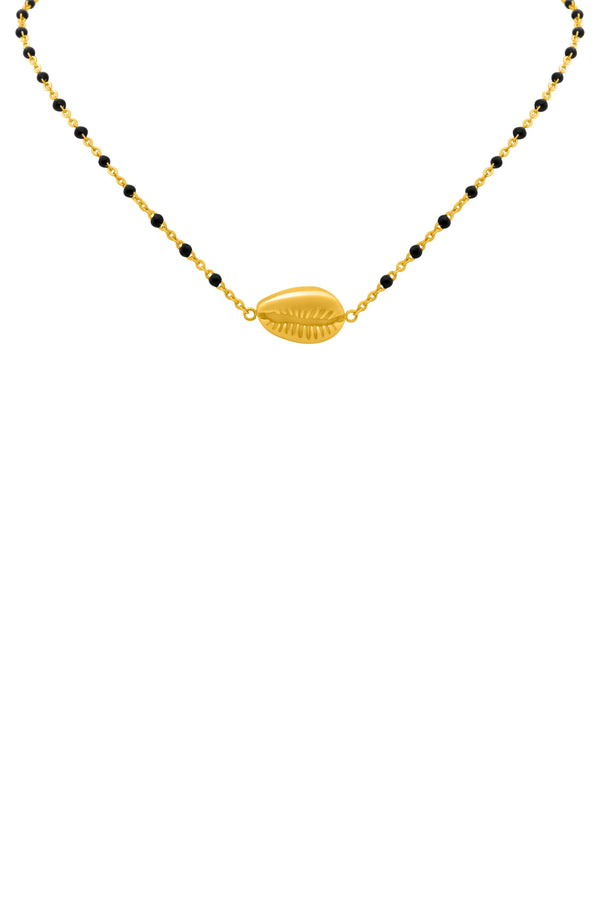 Carisma Black Bead Seashell Choker & Bracelet Gift Set