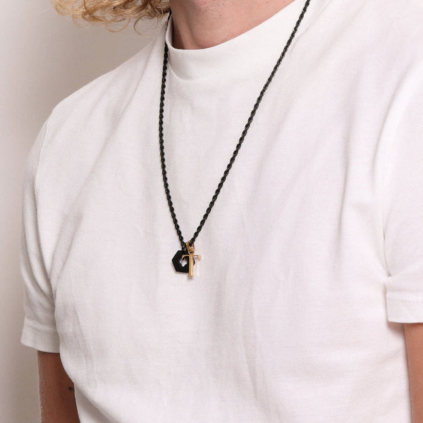 Carisma Black Carisma Hexagon & Letter Pendant Gift Set