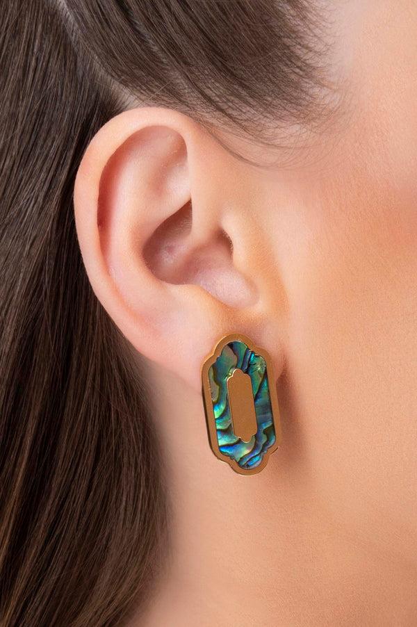 Carisma Blue Lagoon Abalone Statement Stud Earring Set