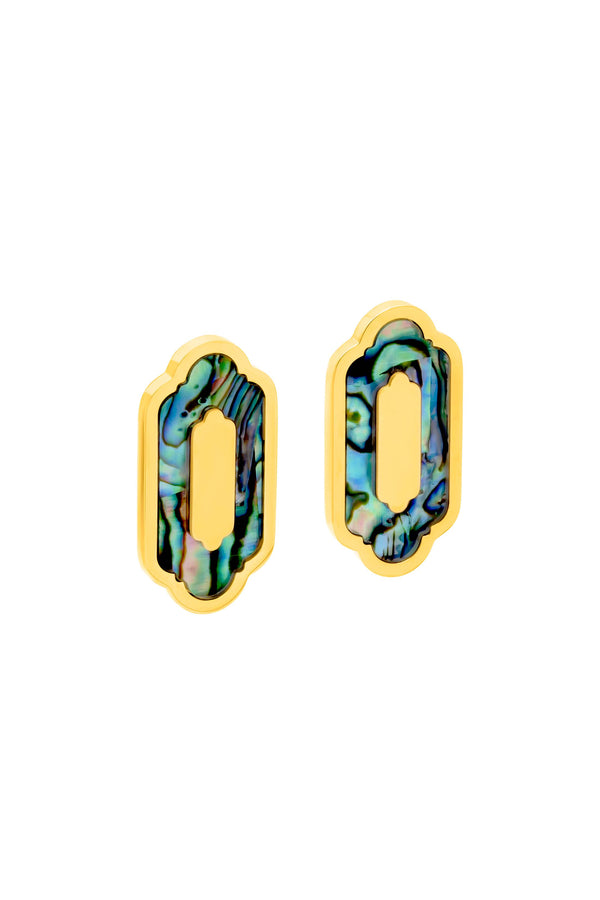 carisma Blue Lagoon Abalone Statement Stud Earring Set