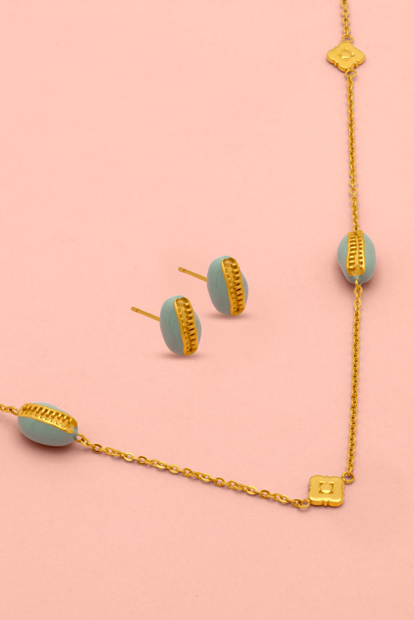 carisma Capri Blu Shell Necklace & Stud Earrings Gift Set