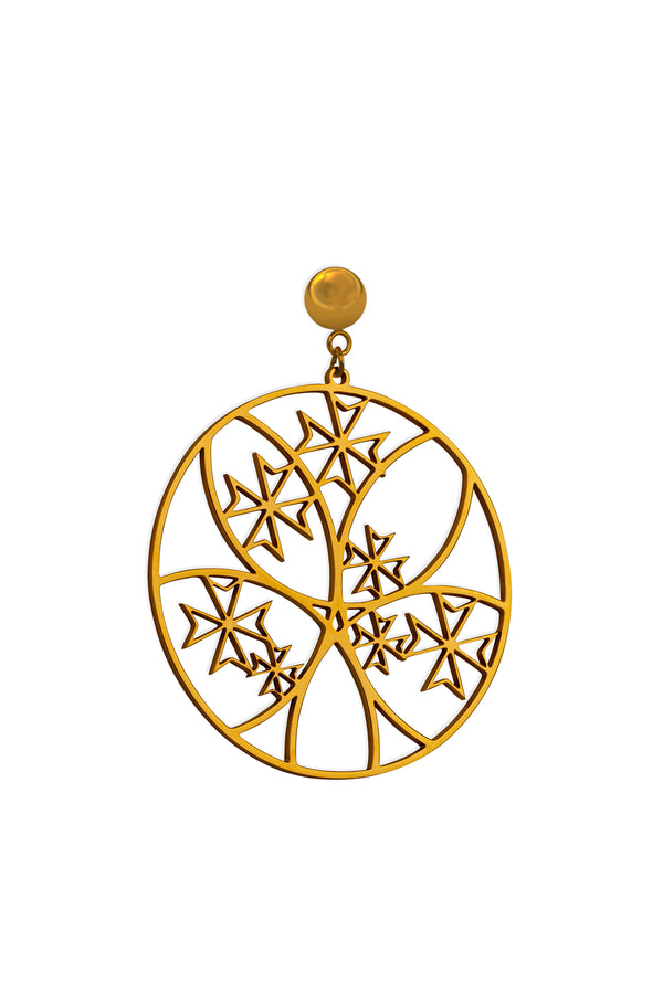 Carisma Abstract Maltese Cross Hoop Earring Set