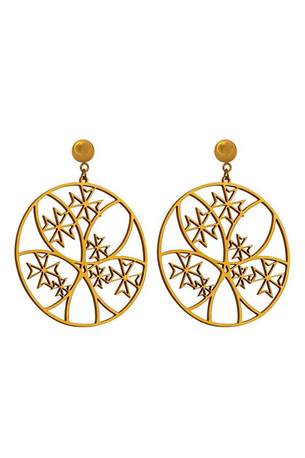 carisma Abstract Maltese Cross Hoop Earring Set