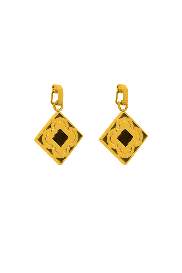 carisma Agate Logo Stone Pendant Earring Set