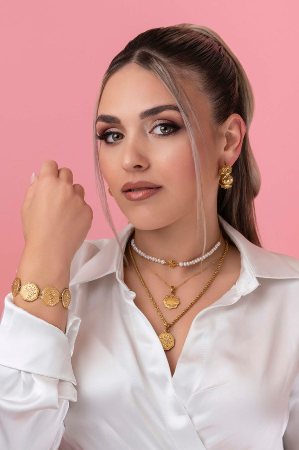 Carisma Agatha's Maltese Cross Hoop Earring Set