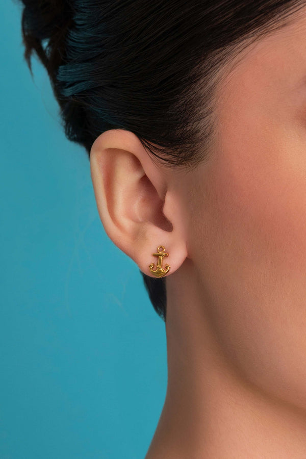Carisma Azure Anchor Stud Earring Set