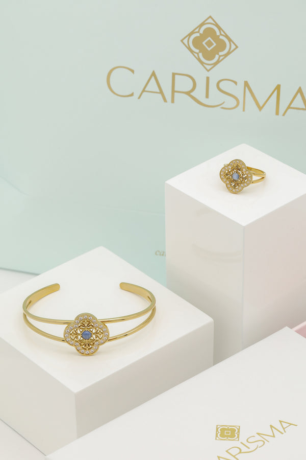 carisma Azure Cat Eye Ring & Bangle Gift Set