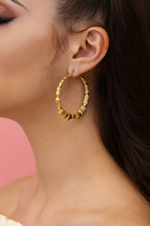 Carisma Bamboo Large Hoop Earring Set