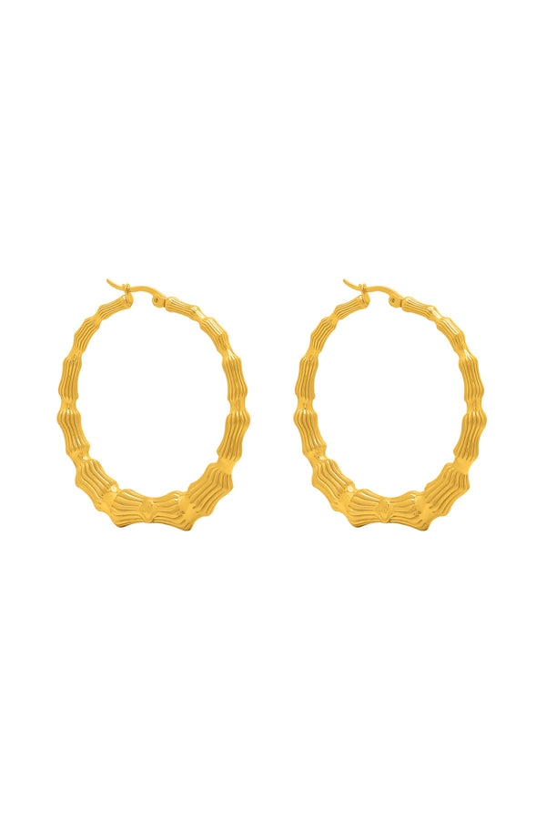 carisma Bamboo Large Hoop Earring Set