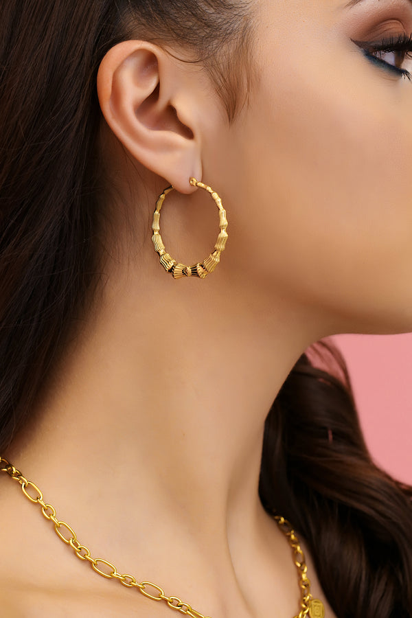 Carisma Bamboo Medium Hoop Earring Set