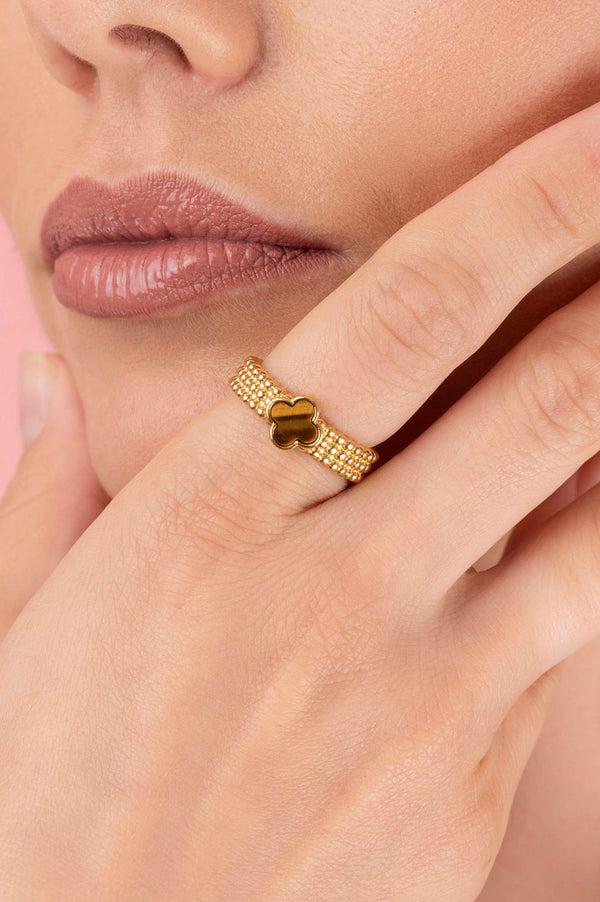 Carisma Beaded Tiger Eye Ring