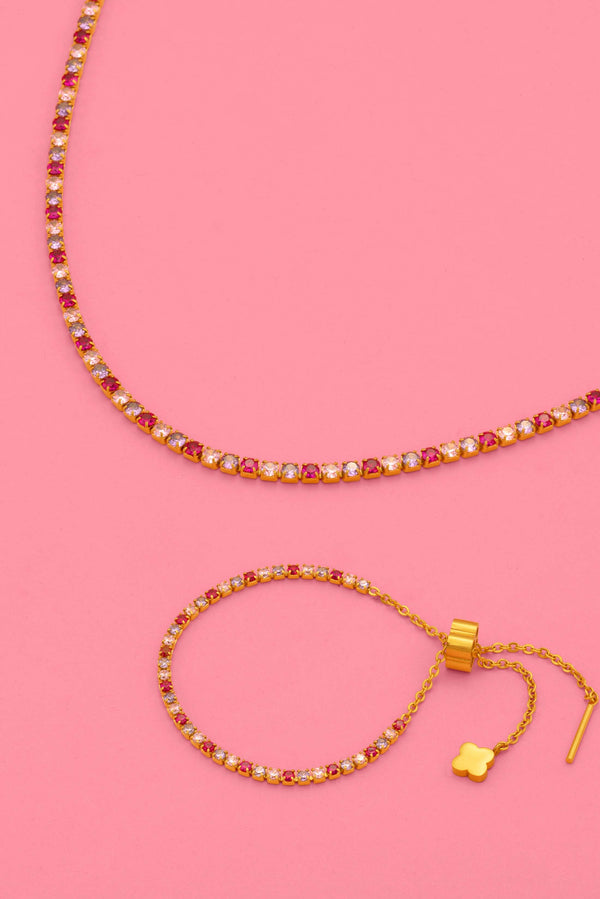 carisma Beżżulett Tennis Bracelet & Choker Gift Set