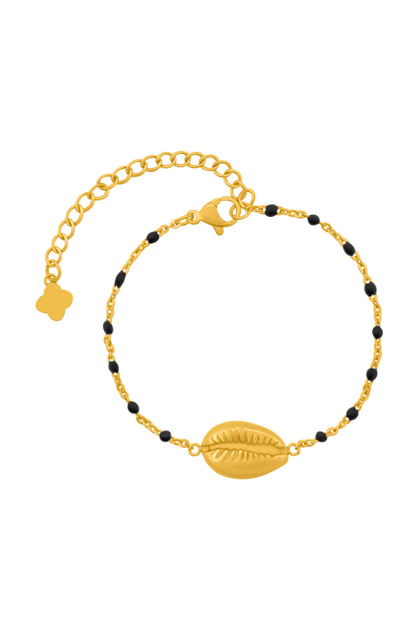 carisma Black Bead Seashell Bracelet