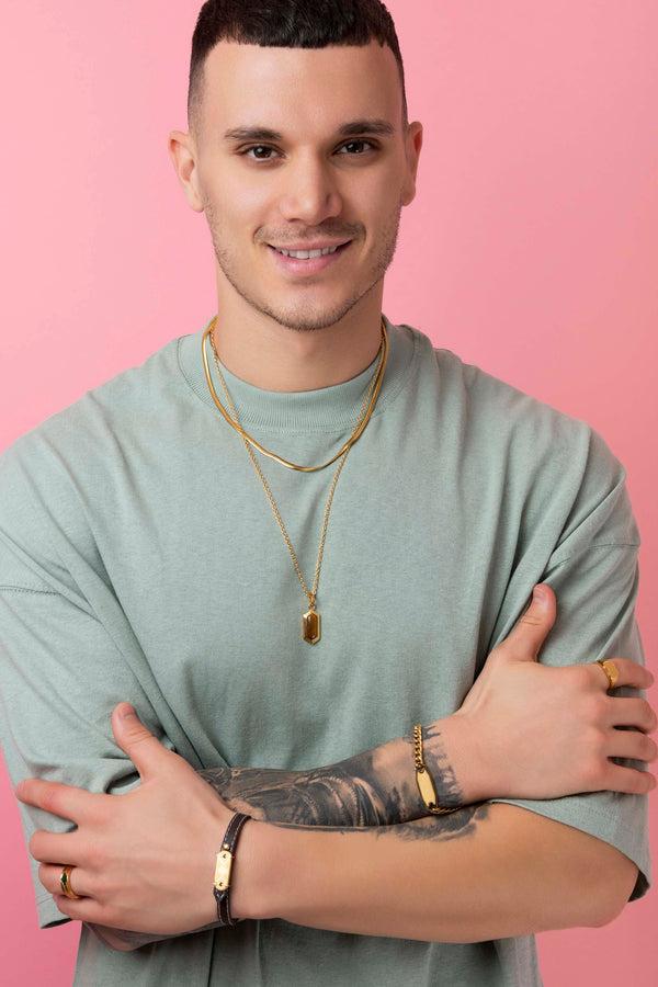 Carisma Black Buckle Leather Bracelets