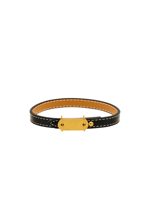 carisma Black Buckle Leather Bracelets