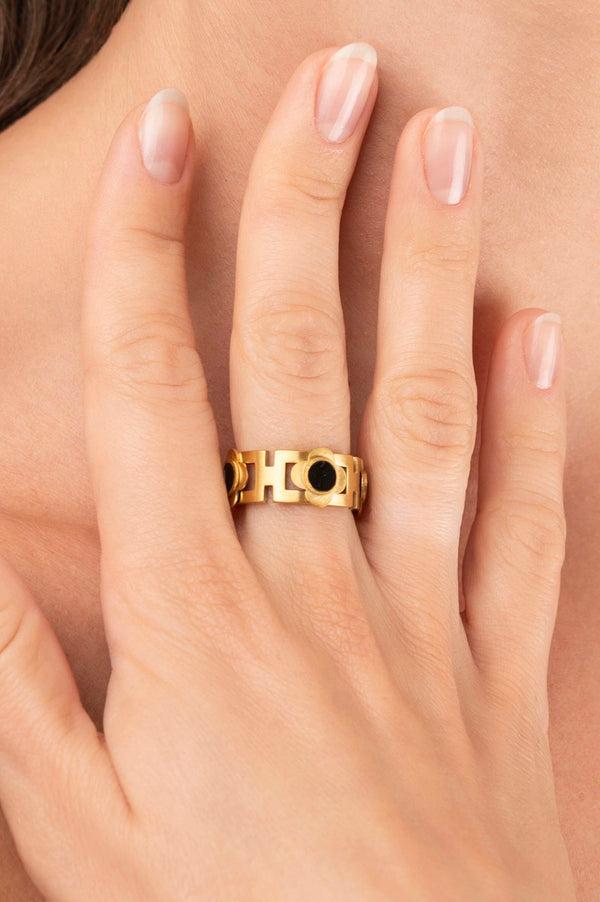 Carisma Black Maze Ring