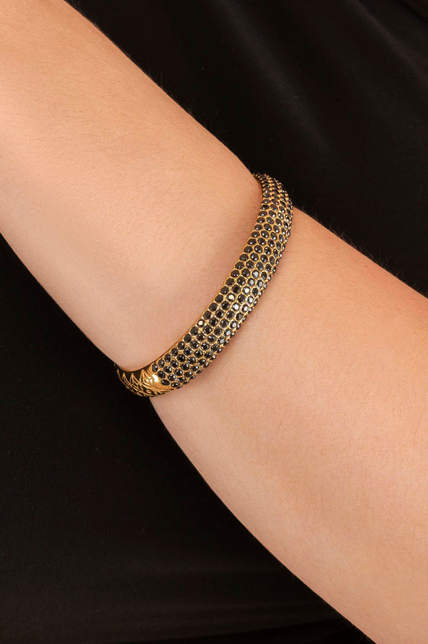 Carisma Black Pavé Patterned Bangle & Ring Gift Set
