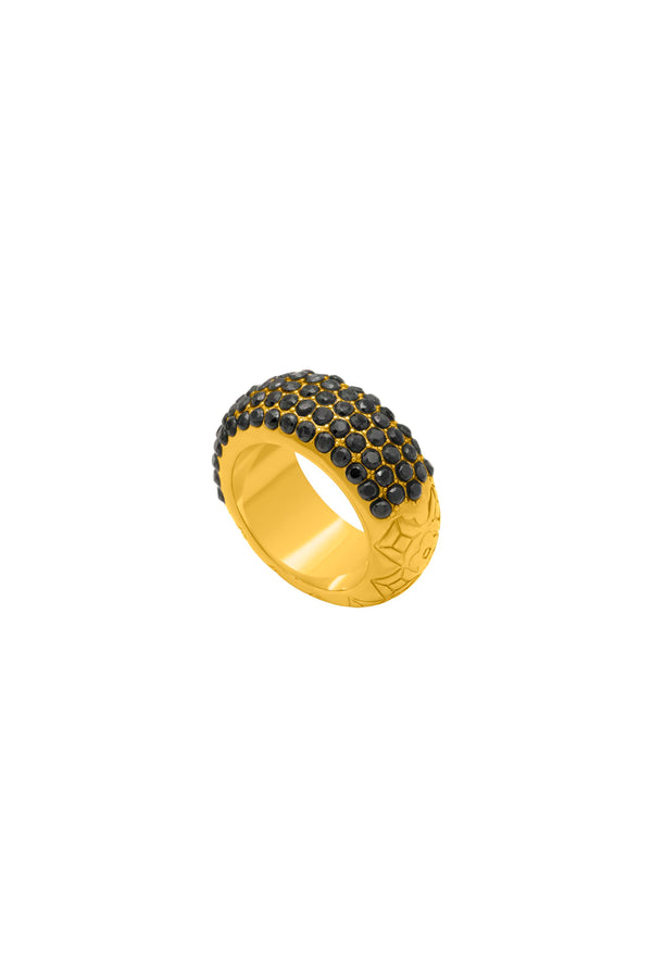 carisma Black Pavé Patterned Ring