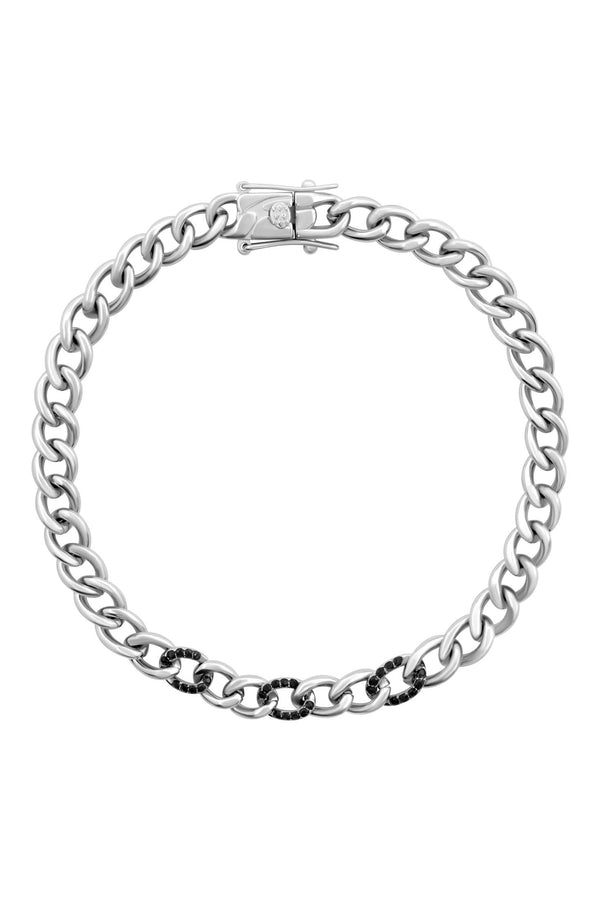 carisma Black Zirconia Curb Chain Bracelet