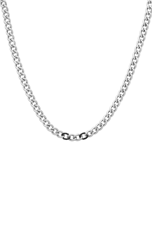carisma Black Zirconia Curb Chain Necklace