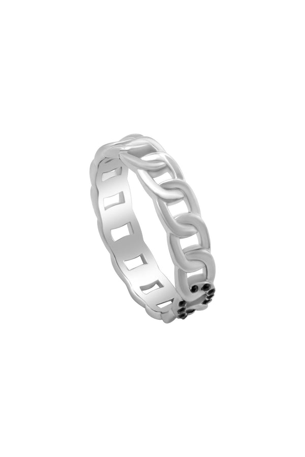 Carisma Black Zirconia Curb Chain Ring