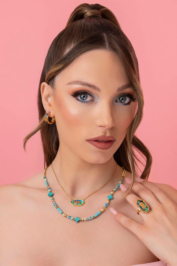 Carisma Blue Lagoon Abalone Ring & Bangle Gift Set