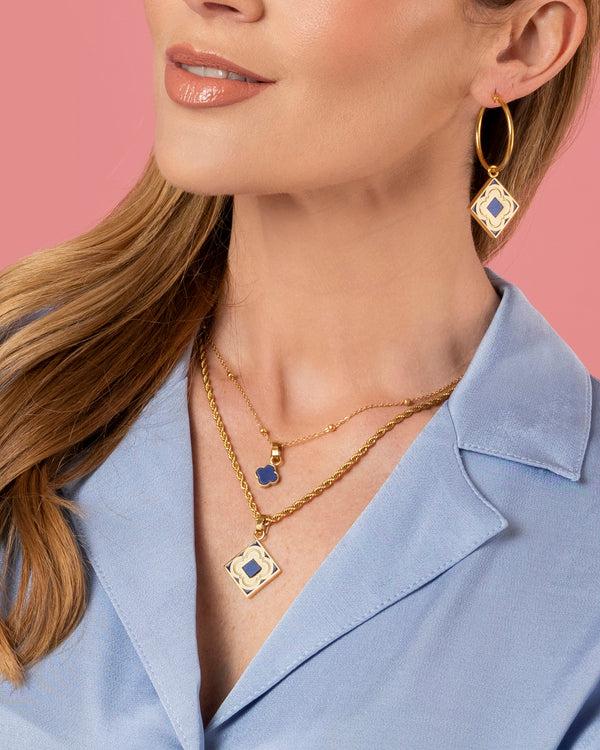 Carisma Blue Sapphire Logo Stone Pendant