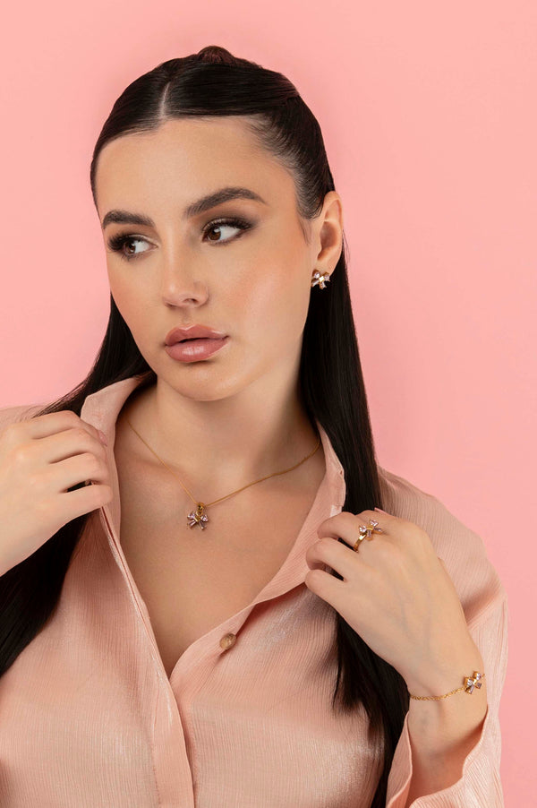 Carisma Blushing Bow Stud Earring Set
